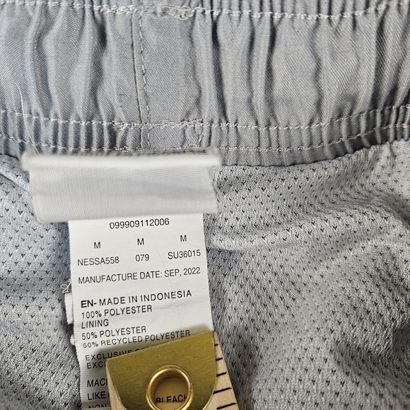 Nike Swim Shorts Men Medium Gray Lined Volley Trunks Swoosh NESSA558 - Picture 5 of 7